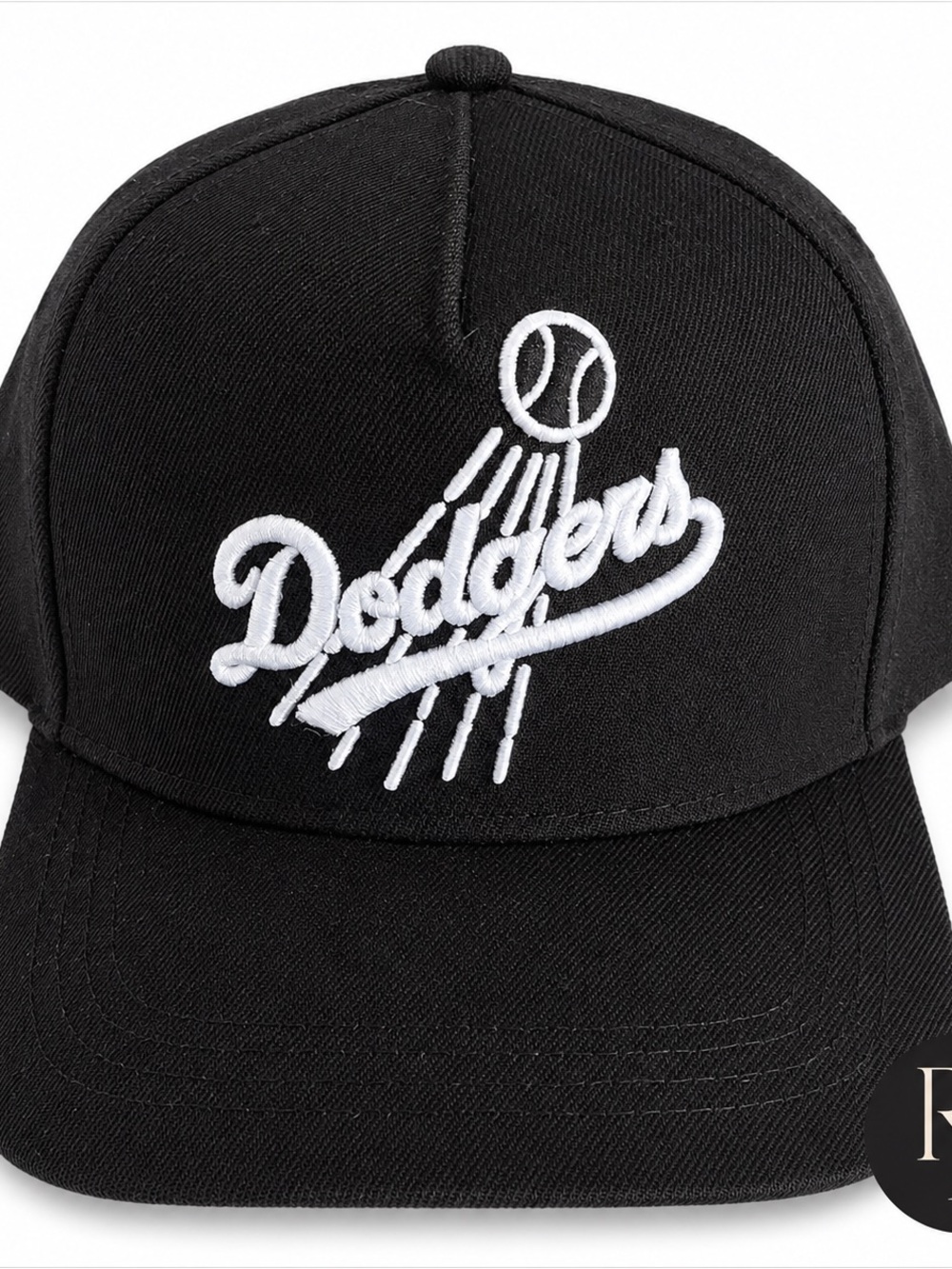 Mitchell & Ness LA Dodgers Black Snapback Hat White Embroidered Logo OS